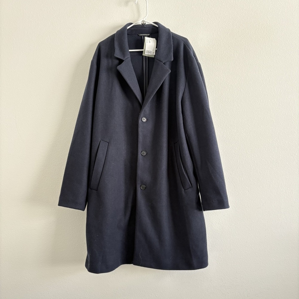 H&M Peacoat Mens 3XL Navy Blue Unstructured Unlined Casual New